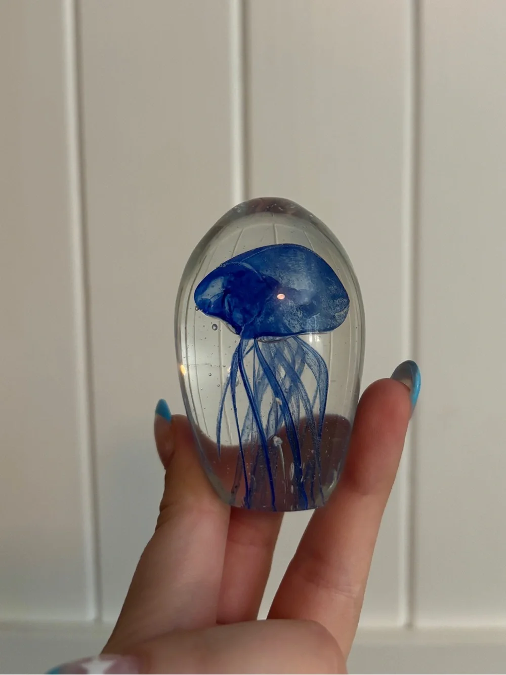 LED Jellyfish Glass Accent Lamp - Multicolor With One Large and One Mini